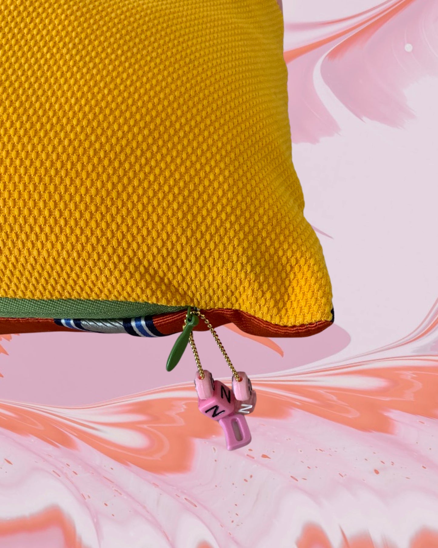 Rhubarb & Custard Cushion - Medium