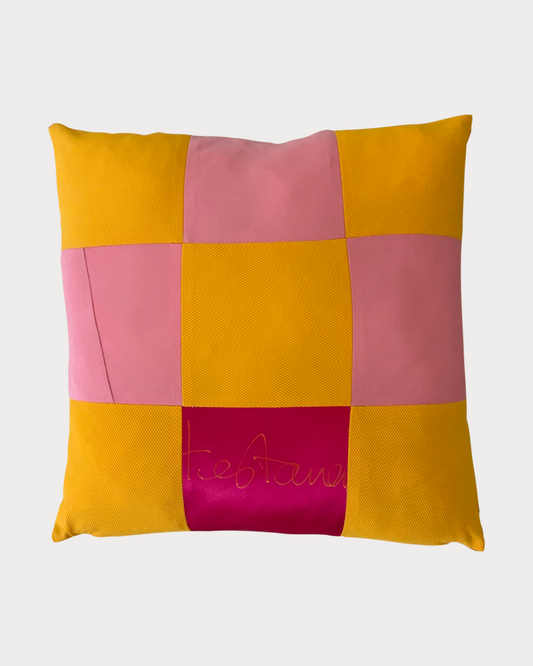 Rhubarb & Custard Cushion - Medium